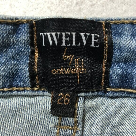 Twelve Ontwelfth Jeans Bootcut Flare Women Sz 26 Distress Western Cowboy Hippie - Picture 11 of 12
